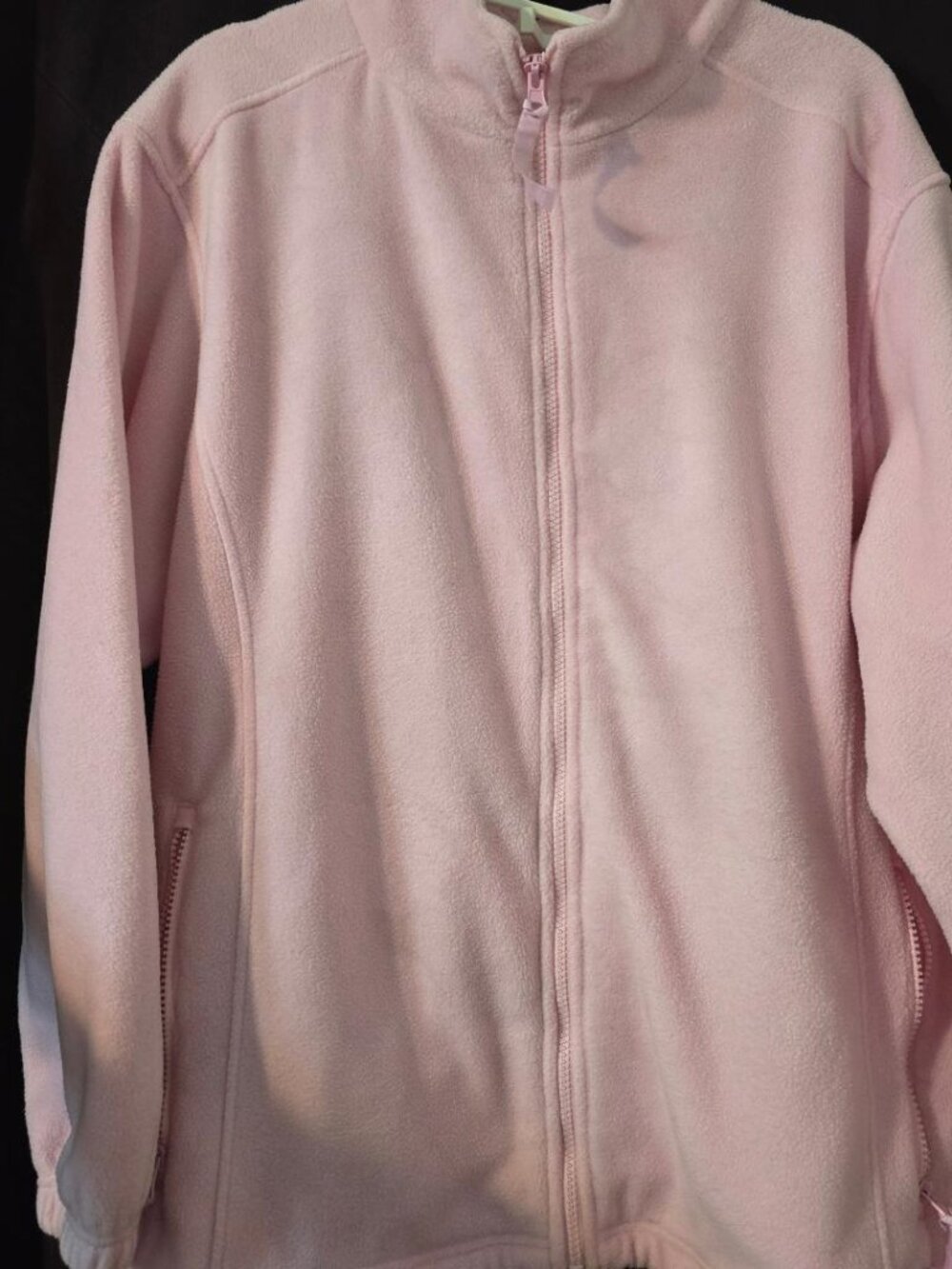 XL Lake‎ Matley Zipper Fleece un-lined Pocket Collar Pink Sweater Jacket Bomber